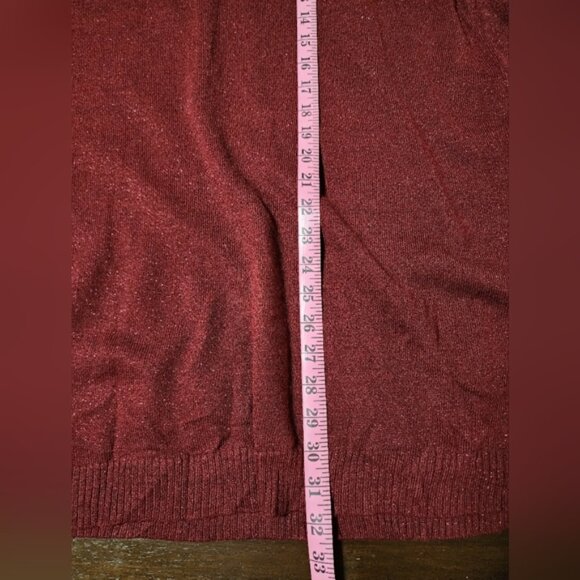 Catherines 5X Burgundy Pullover Sweatshirt Lightweight Glittery 34/36W - Picture 7 of 10